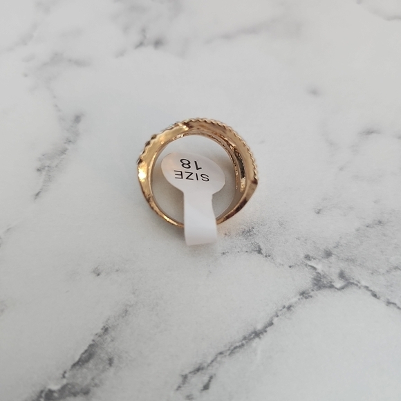 4 Pc Fashion Ring Set Gold Rinhestone Silver Bow Blue Southwestern Stone - Picture 8 of 9